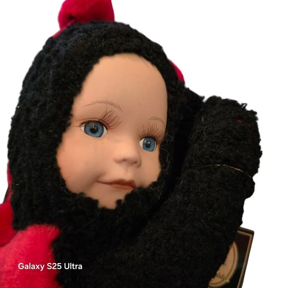 Geppeddo Cuddle Kids Lara Ladybug Baby Doll Porcelain Face Plush NWT - Picture 7 of 8